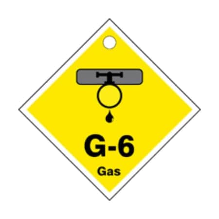 Accuform Energy Source ID Tag, G-6 GAS, 2.5in x 2.5in, Adhesive Dura-Poly, 5PK TDK406XVM